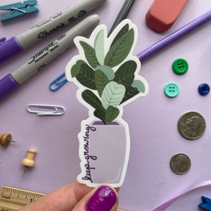 Keep growing | Waterproof vinyl sticker | Plant sticker | Self care sticker