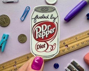 Fueled by Diet Dr. Pepper sticker | Waterproof vinyl sticker | Soda sticker