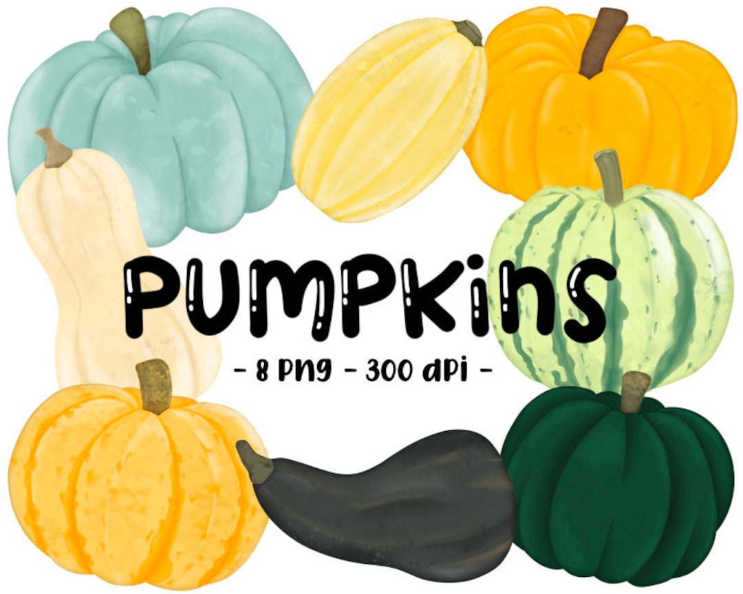 Watercolor Pumpkins Clipart | Autumn Fall Art Hand Drawn Doodles, Hand ...
