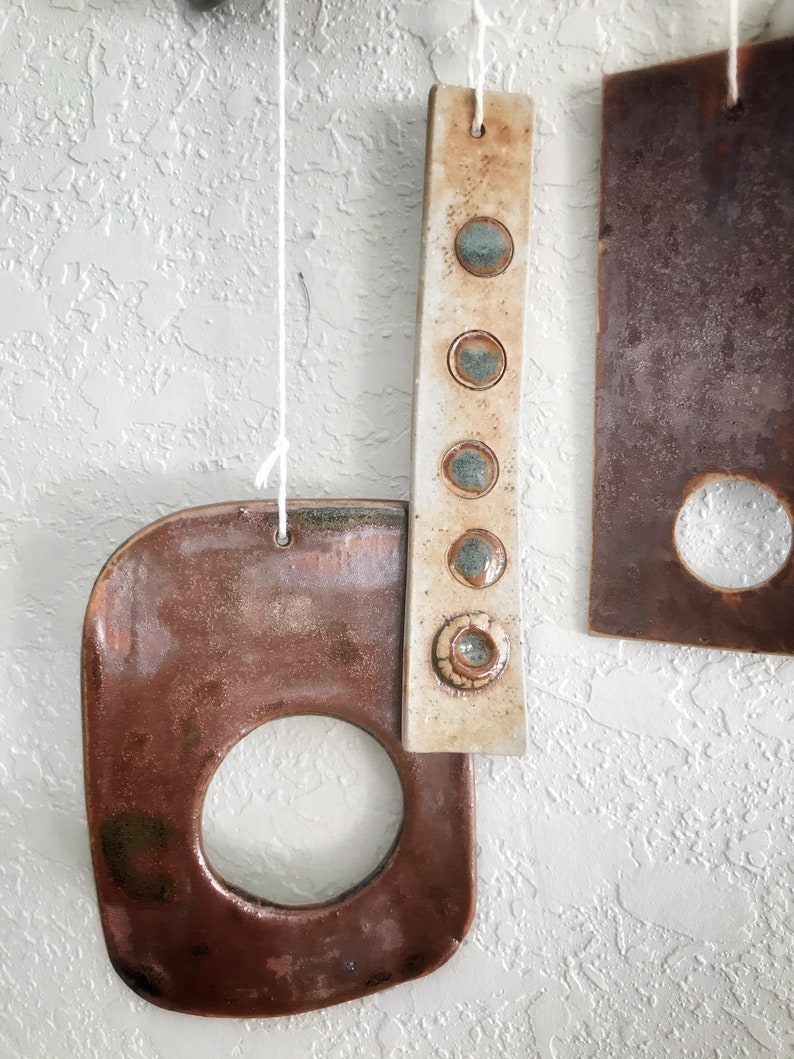 wall hanging ceramic ceramic wall hanging wood wall hanging ceramic mid century mod mixed-media wall sculpture rustic wall sculpture