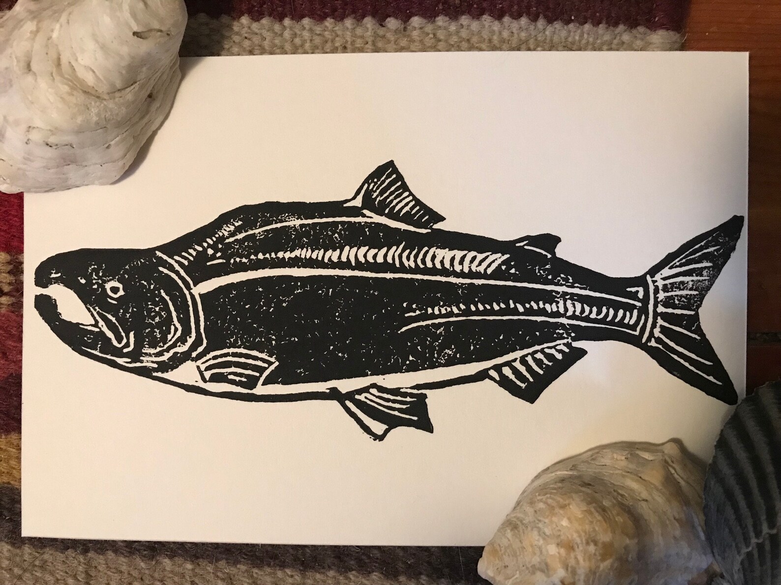 Sockeye Salmon Block Print | Etsy