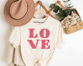 LOVE Short-Sleeve T-Shirt - Love Art Decor Shirt - Valentines Day Shirt - Valentines Tshirt - LOVE Apparel