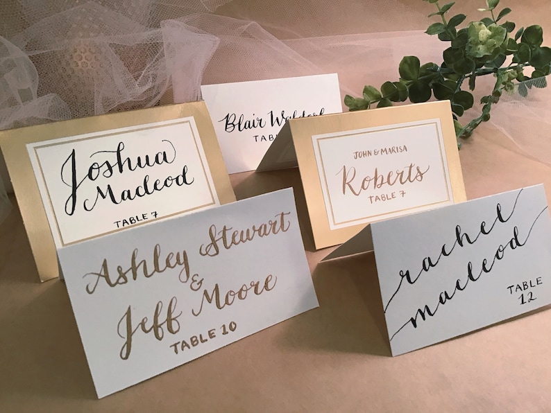 Custom Place Cards Handwritten Calligraphy Place Cards Etsy