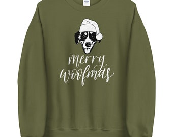 Bernese Mountain Dog Sweatshirt - Merry Woofmas Sweatshirt - Merry Woofmas Christmas Sweatshirt - Dog Merry Woofmas Crewneck