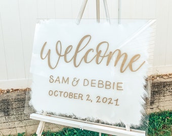 Wedding Welcome Sign - Wedding Ceremony Sign - Painted Acrylic Wedding Sign - Acrylic Wedding Sign - Acrylic Sign - Welcome Wedding Sign