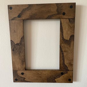 wood picture frame rustic picture frame wood farmhouse picture frame custom picture frame country picture frame walnut stained wood frame