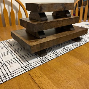 Rustic Table Riser Wooden Pedestal Farmhouse Countertop Tray Candle ...
