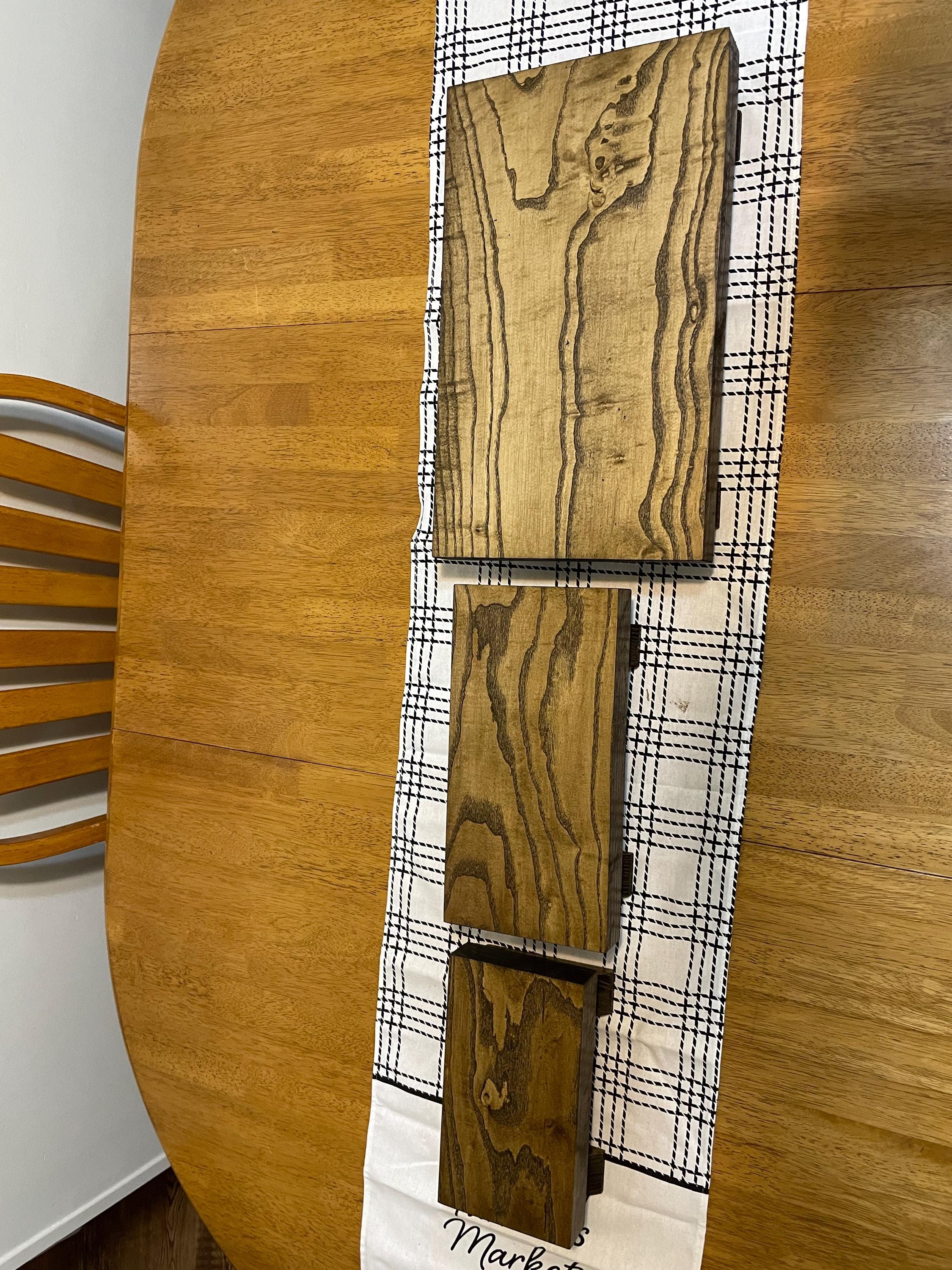 Rustic Ash Wood Table Riser: Farmhouse Walnut Display Pedestal - Etsy