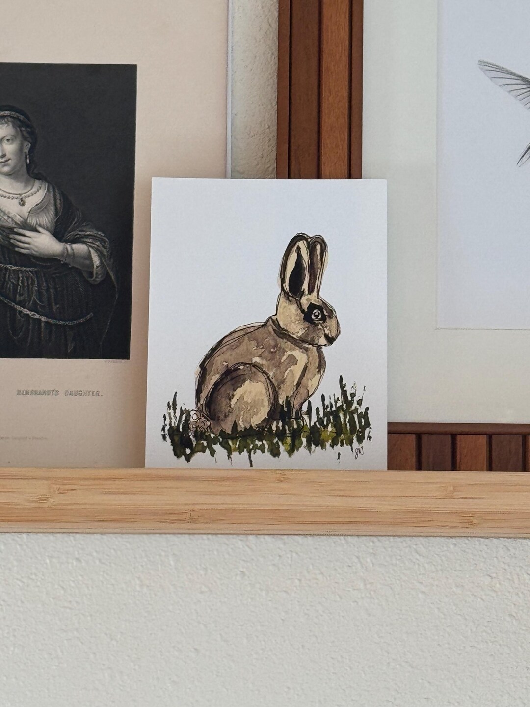 Original Watercolor and Ink Bunny Rabbit Giclée Print, 5x7 - Etsy