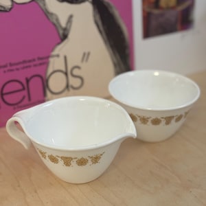 Vintage Corelle Butterfly Gold Creamer and Sugar Bowl Set