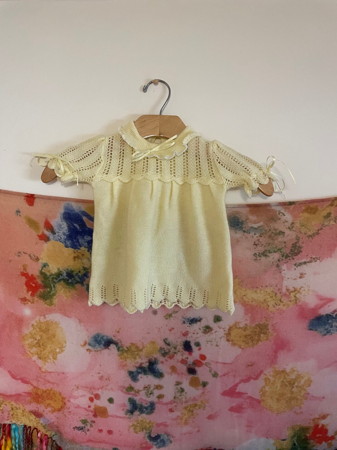 Vintage Knit Baby Dress and Bloomers Set Etsy
