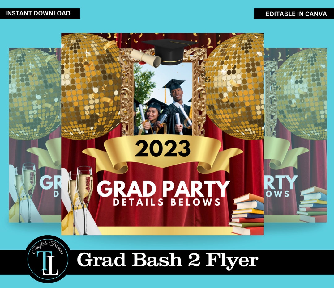 Editable Grad Bash 2 Party Etsy
