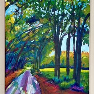 Colorful Trail Acrylic Painting Forest Trees Mckinney Texas