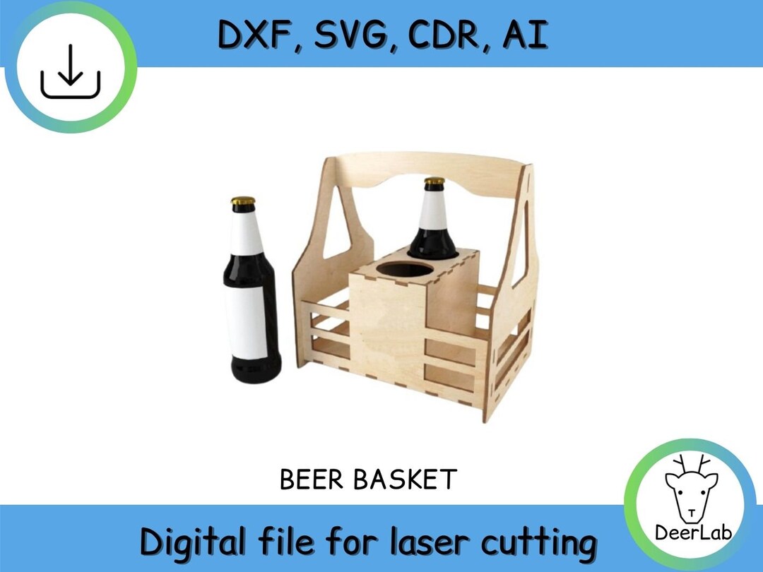 Beer Basket Laser Files Svg Cut File Beer Holder Dxf Files