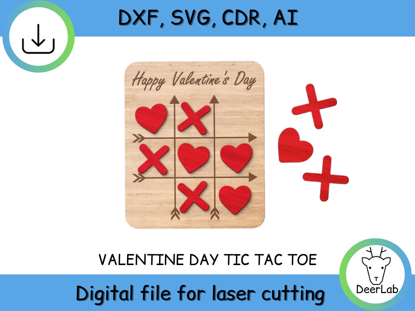 Valentine Tic Tac Toe Vector File, Valentine Game File, Tic Tac Toe ...