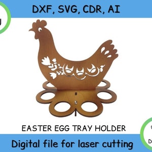 Easter Chicken egg stand, egg holder, laser cut file, Easter Box, file for cnc , files dxf, ai, cdr, svg, instant download