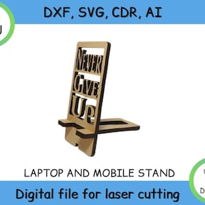 Mobile phone stand laser cut files ai svg cdr dxf files for laser lasercut file laser cut vector laser cut template, instant download