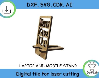Mobile phone stand laser cut files ai svg cdr dxf files for laser lasercut file laser cut vector laser cut template, instant download
