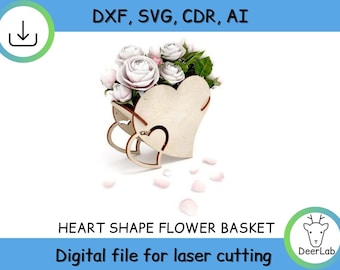 Hart doos cnc, bloem doos svg, laser gesneden doos sjabloon dxf bestanden stash doos voor mannen houten doos cnc bestanden laser gesneden, geschenkdoos, bruiloft foto doos