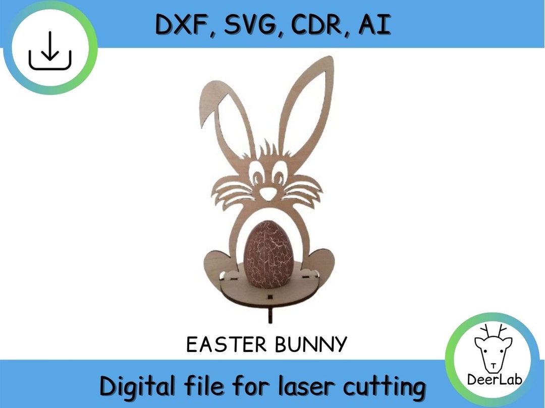 Easter Egg Holder Files, Rabbit Bunny. Svg Dxf Vector Files for ...