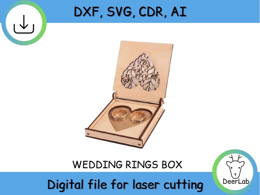 Box for Wedding Rings, Vector Laser Cut, Laser Cut,vector Model, Vector ...