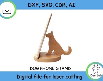 Wooden Phone Holder & Tablet Holder vector files,Phone Stand, Tablet Stand, laser cutting files, Dog Lover Gift, instant download