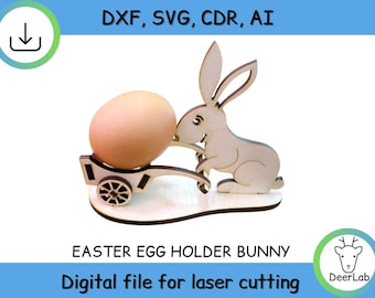 Easter Holder Bunny with a cart for Eggs, Easter vector cut, Easter Stand Decor, Easter Bunny cnc, Easter Decorations, Easter sign, download