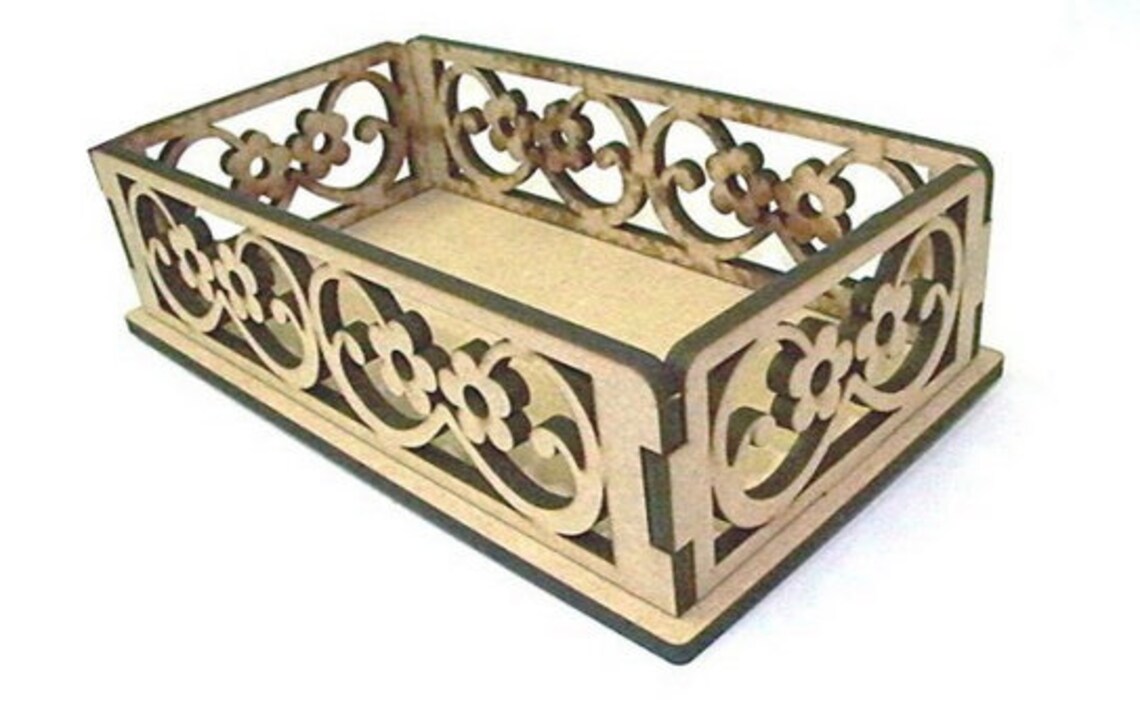 Decorative Wooden Basket 3 Mm Wood Laser Cut File CNC Layout Etsy