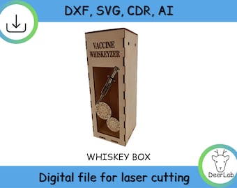 Whiskey box (whiskeyzer) Ai, SVG, DXF, CDR vector plans. Vectors file for laser cutting 3mm Box -whiskey Box Digital File, instant download
