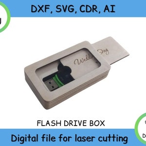 Pudełko prezentowe na pendrive. Te pliki cnc DXF, CDR, SVG, pliki dxf dla cnc, pliki do cięcia laserowego, pliki wektorowe, plan cięcia wektorowego, plany cnc