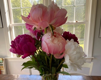 Fresh cut peonies-Last chance for MOTHER'S DAY-Bridal Shower Centerpiece- Wedding Bouquet-Bridesmaids Flowers-Romantic flowers-Vintage Charm