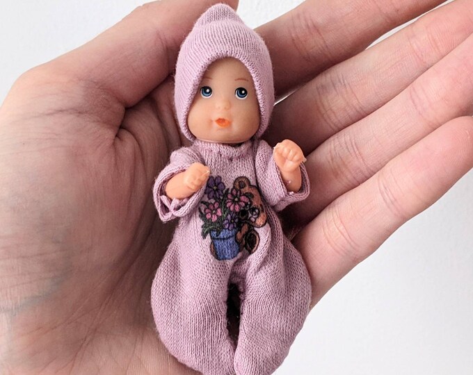 Miniature Baby Doll 1 6 Scale 2.5 Inch Baby Doll Sleepsuit for Mini