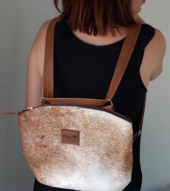 cowhide leather backpack