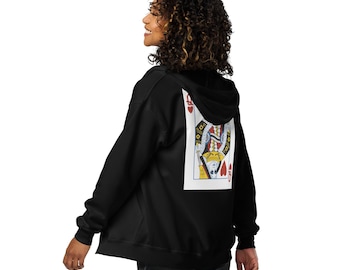 Yellowjackets TV show inspired Queen of hearts Unisex heavy blend zip hoodie jacket the Wilderness has chosen antler queen nerdy fan gift