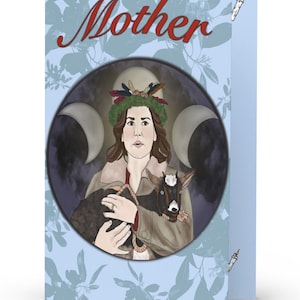 Tarjeta de felicitación en blanco de la Madre Shauna de las avispas amarillas, diosa de la luna, cabra, oscuridad, horror, Día de la Madre, cumpleaños, bebé, gracias, bruja, regalo de fan