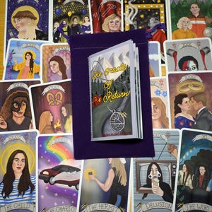 Yellowjackets Oracle Card Deck: Oracle of No Return, adult timeline Misty Mel Hat Shauna Natalie Lottie TaiVan Callie Jeff
