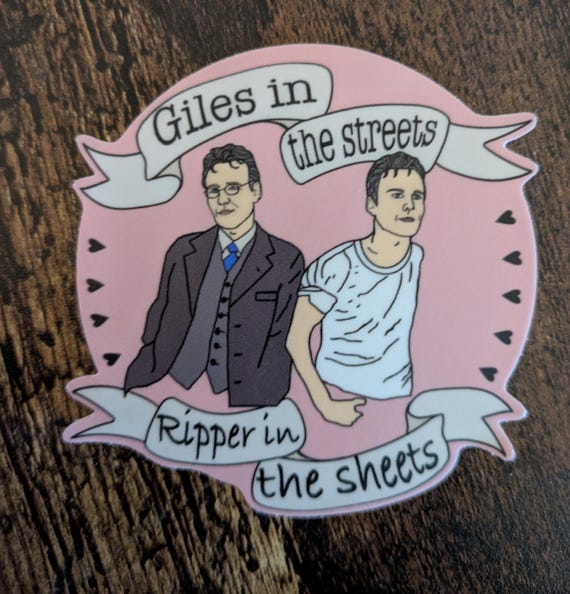 Giles and Ripper Buffy the Vampire Slayer Giles in the Streets Ripper in the Sheets Vinyl waterproof Sticker, nerdy gift, Buffyverse fandom
