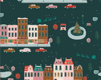 Joyful Boulevard Night - Christmas in the City Collection - Art Gallery Fabrics - 100% Cotton