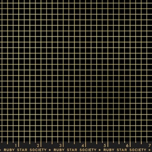 Grid - Metallic Black Gold - Ruby Star Society - Moda - 100% Cotton