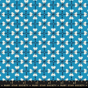 Smol Coeur de Fleur in Bright Blue Ruby Star Society Moda 100% Cotton image 1