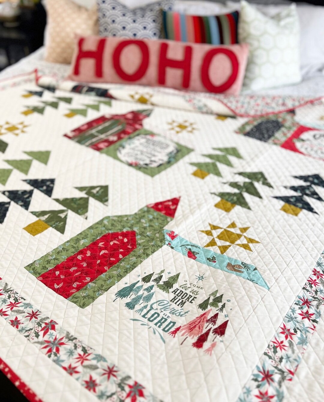 Christmas Chapel Quilt Kit Pattern by Fancy That for Moda Fabrics Etsy