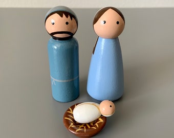 Joseph & Mary Nativity Peg Doll Set