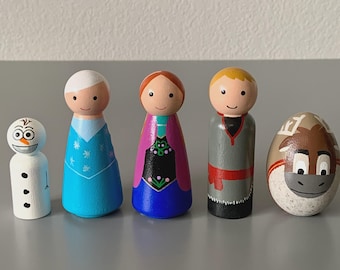 Hand Painted Frozen Inspired Peg Dolls