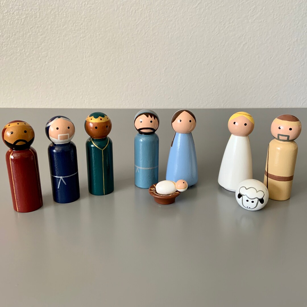 Christmas Nativity Peg Doll Set - Etsy