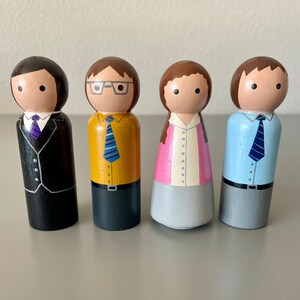 The Office Peg Doll Set | Michael | Dwight | Jim | Pam