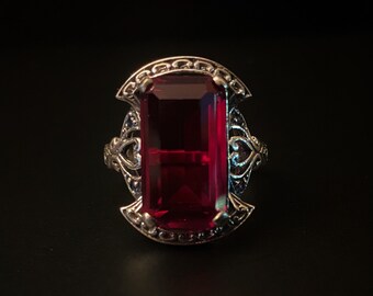 Gorgeous Sterling Silver 10ct. Ruby Ring
