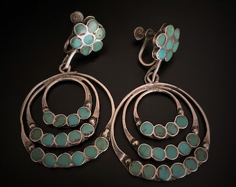 Beautiful Vintage Turquoise Sterling Silver Earrings