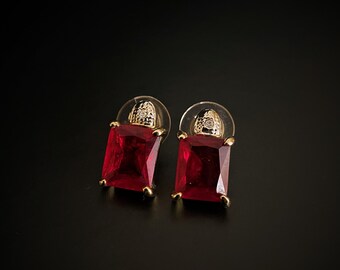 Gorgeous Red Stud Earrings