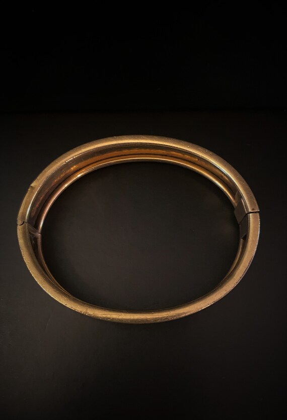 Vintage Yellow Gold Plated Etched Bracelet - image 3