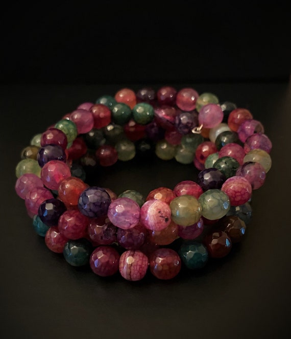 Multicolored Beaded Vintage Bracelet - image 1
